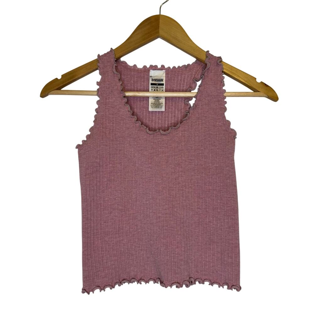 Gymshark Lettuce Ribbed Mauve Pink Tank M
